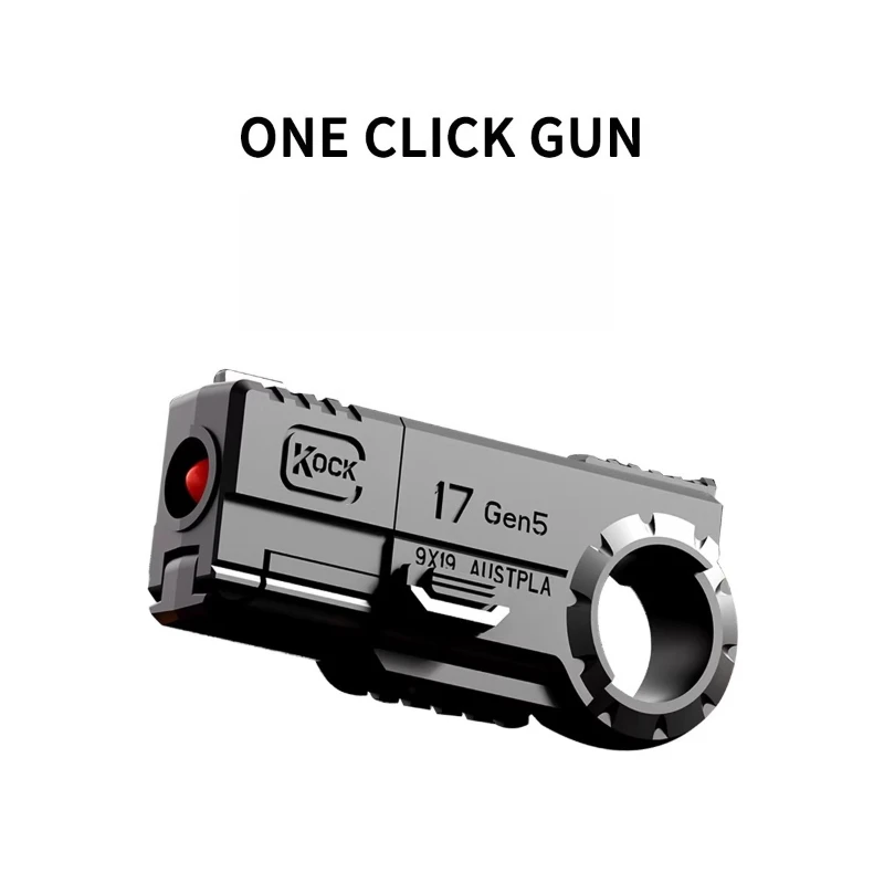 One Click Toy Gun Fidget Toys Mini Finger Ring Gun Stress Relief Desktop Toy Safe Toy for Kids Adults Men Games Fidget Gadget