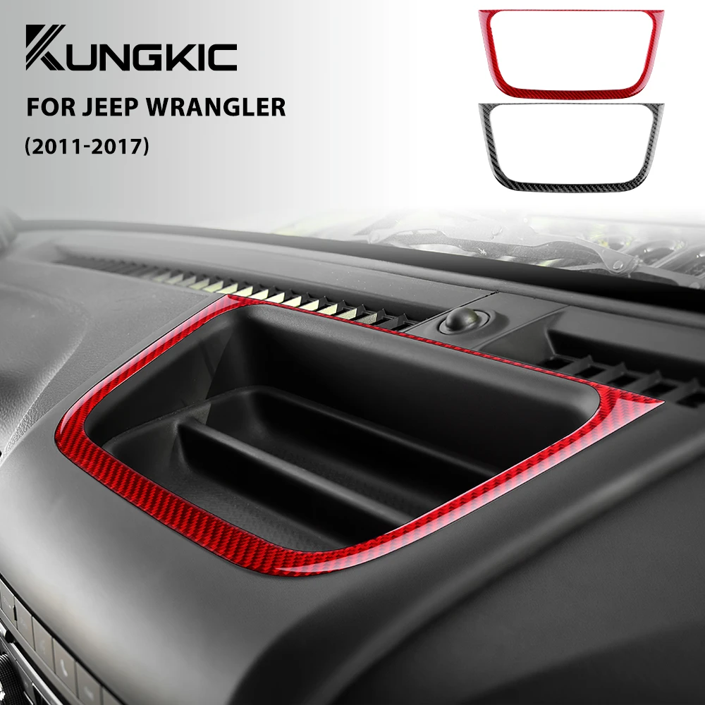 

Накладка на центральную коробку прибора автомобиля для Jeep Wrangler JK JKU 2011 2012 2013 2014 2015 2016 2017, наклейка из настоящего мягкого углеродного волокна