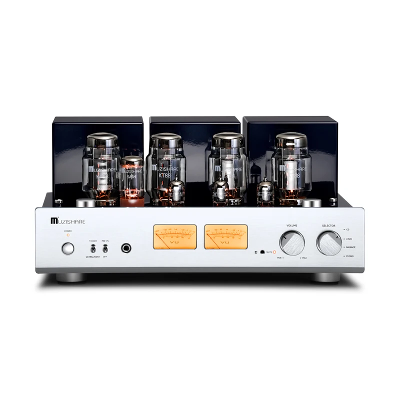 MUZISHARE X7 مضخم صوت متكامل 115/230 فولت مضخم الصوت المنزلي مع أنبوب إلكتروني KT88 دفع سحب لفئة AB