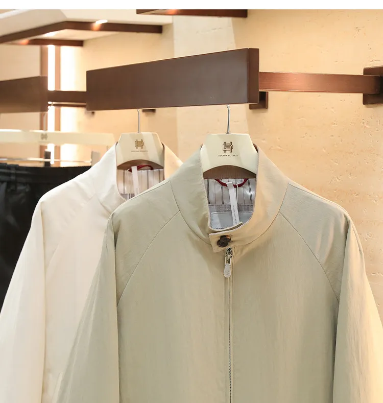 Italian luxury old money style 2026 spring and summer new business casual horse cotton stand-up collar jacket