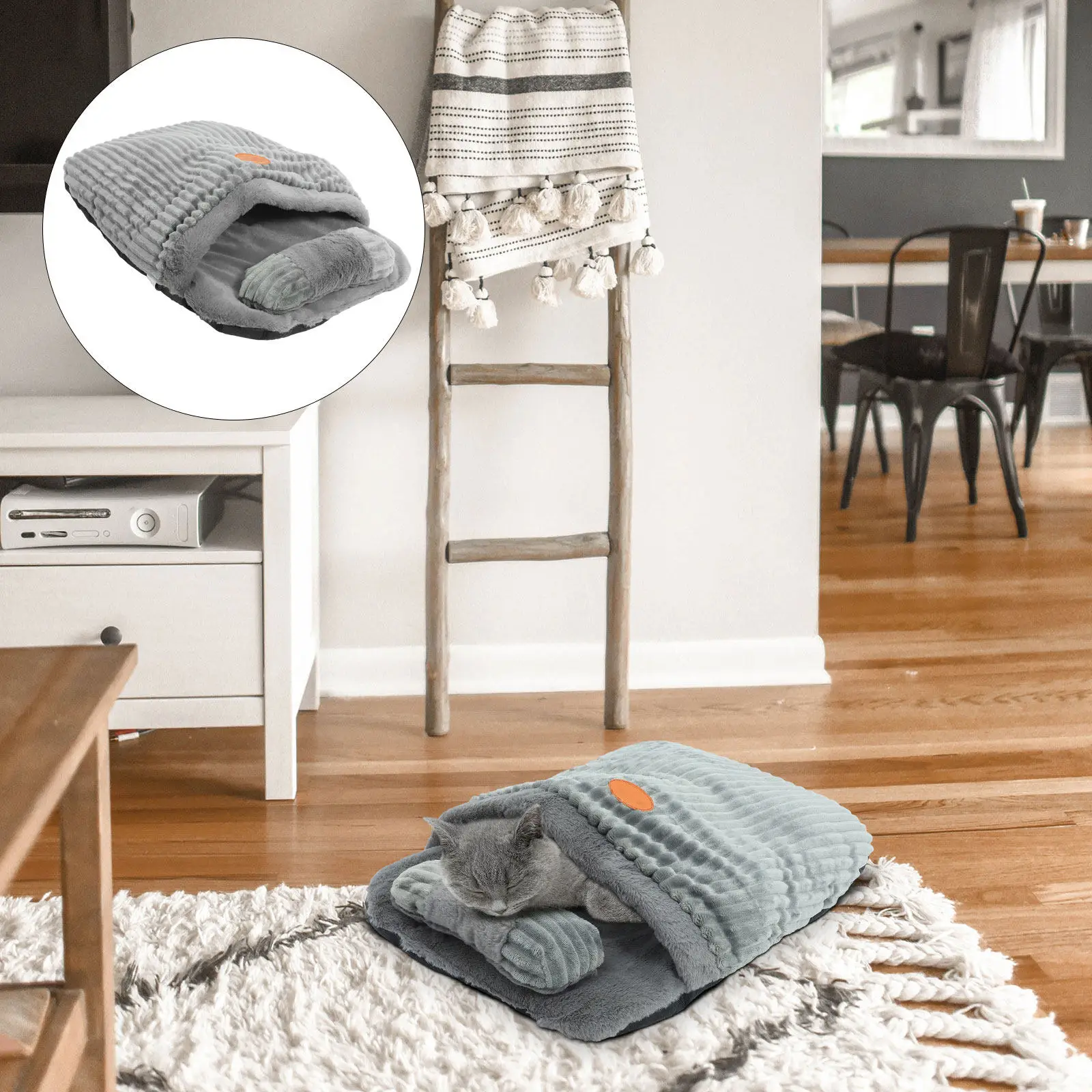 

Уютное спальное место для кошек: теплый спальный мешок для котят, для использования в помещении, на улице и в автомобиле, из мягкого хлопкового материала, комфортная и безопасная лежанка для питомцев