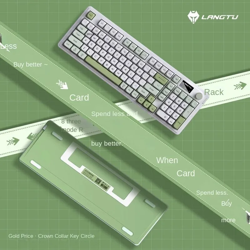 LANGTU L15 Tri-mode Membrane Keyboard 98keys Gasket Structure Gasket Structure Super Silent Waterproof Office/Gaming/E-sports