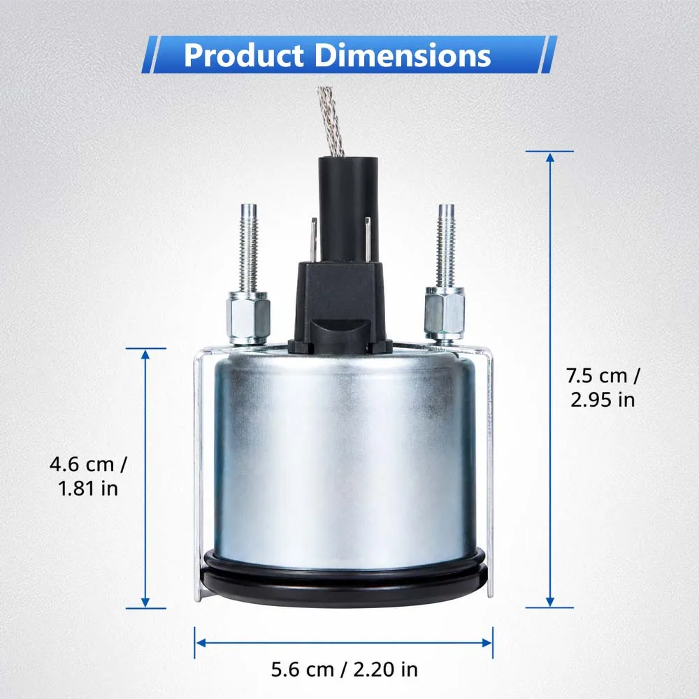 12 V Mechanical Water Temperature Gauge Car Meter With Sensor NPT 1/2  40 ℃-130 ℃ / 110 ℉-265 ℉ /40 ℃-120 ℃ / 100 ℉-250 ℉
