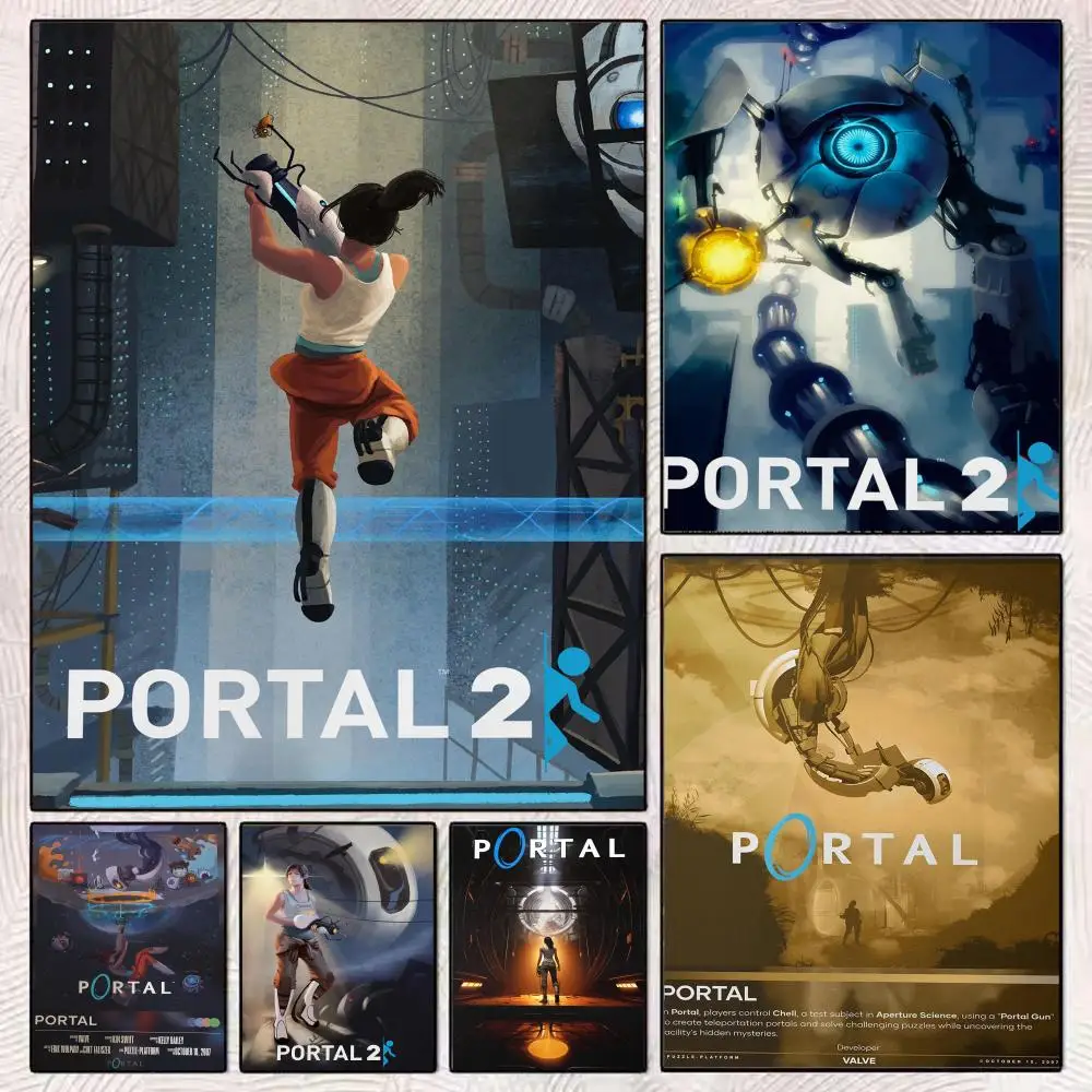 Famous Game P-Portal 2 Painting Calligraphy Modern Canvas Poster Wall Art Aesthetic Bedroom Decor for Cafe Home Gift