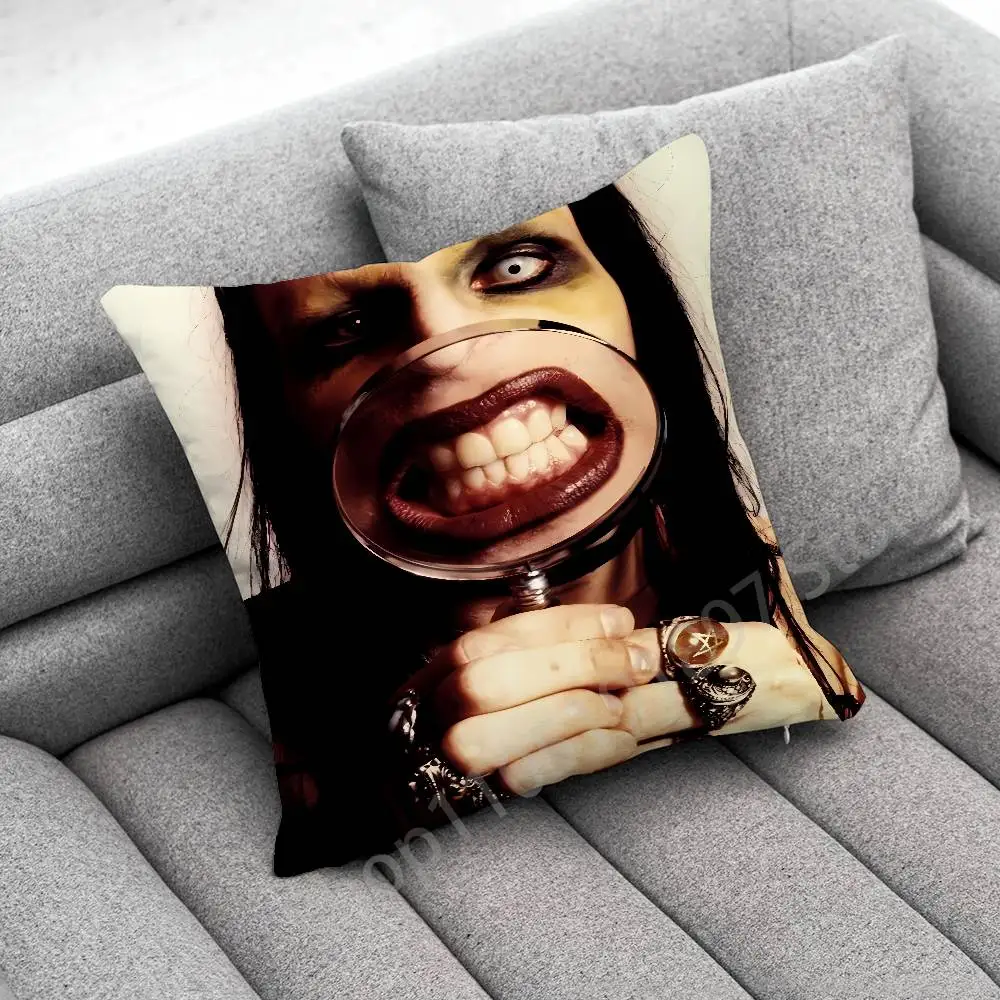 M-مارلين M-مانسون مكافحة المسيح نجم رمي كيس وسادة ل 50x50 سنتيمتر 30x30 سنتيمتر 45x45 سنتيمتر 40x40 سنتيمتر مربع السرير المخدة غطاء #4