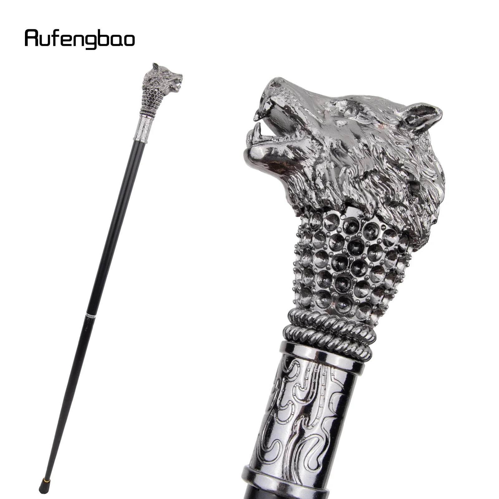 Silver Wolf Fashion Walking Stick Decorative Stick Cospaly Vintage Party Fashionable Cane Crosier 91cm  Performance Stage Cane