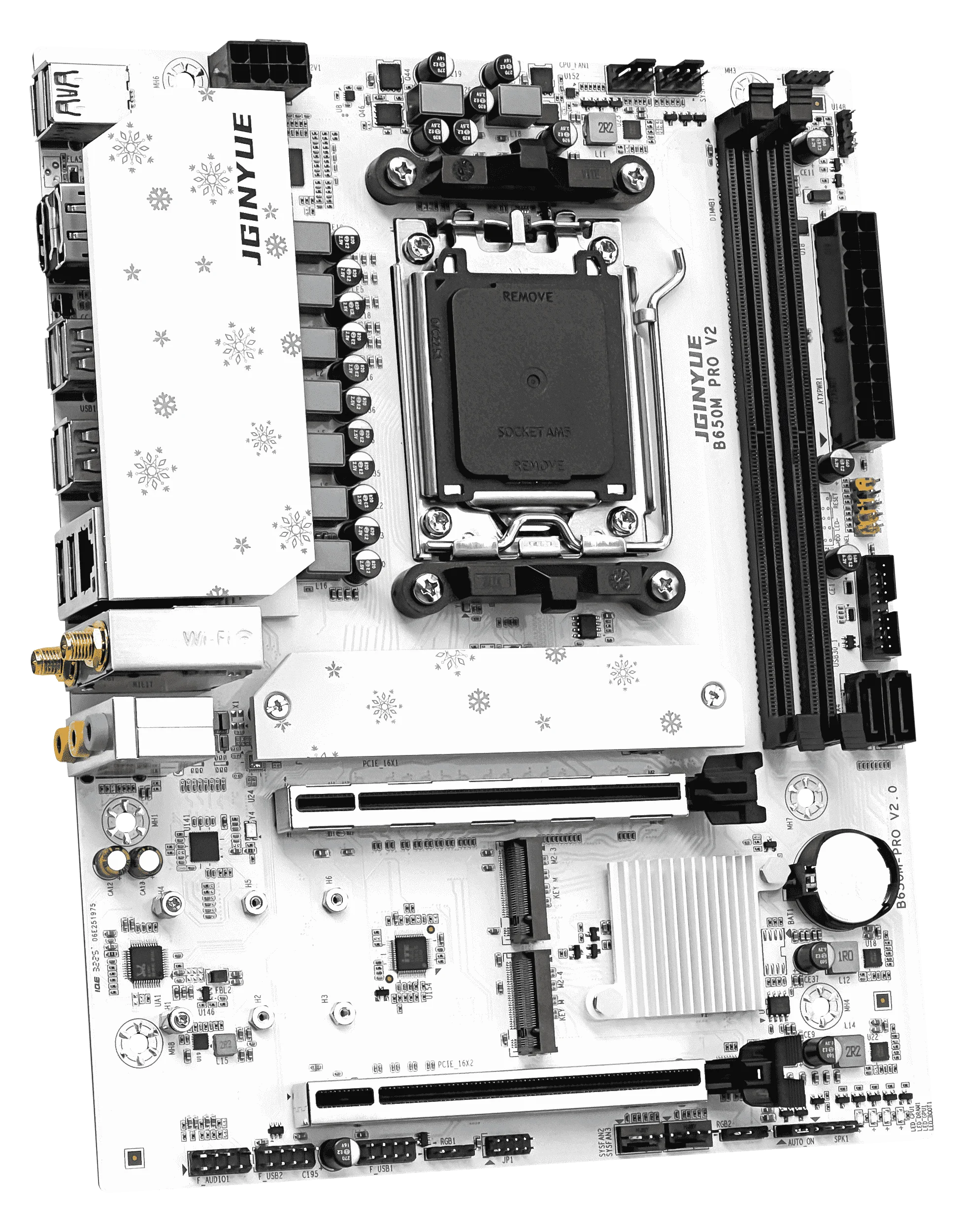 JGINYUE B650 Motherboard Set Support AMD Ryzen7000/8000/9000 Series 2*16GB DDR5 RAM M.2 NVME PCIE4.0 B650M Pro V2 M-ATX No-Wifi