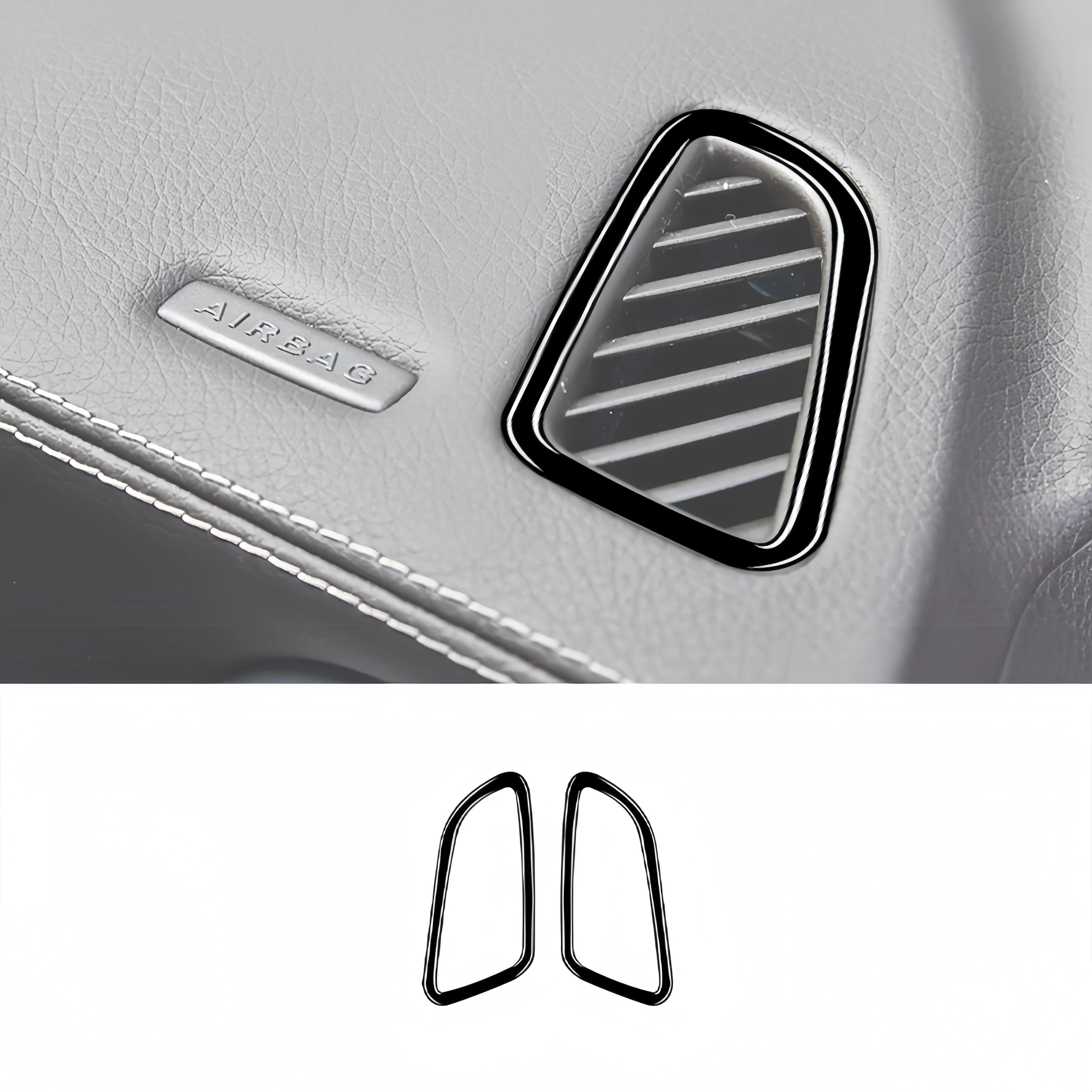 For Mercedes W205 Benz C Class GLC 2014-20 Piano Black Car Dashboard Air Vent Outlet Frame Trim Cover Decor Sticker Auto Zubehör