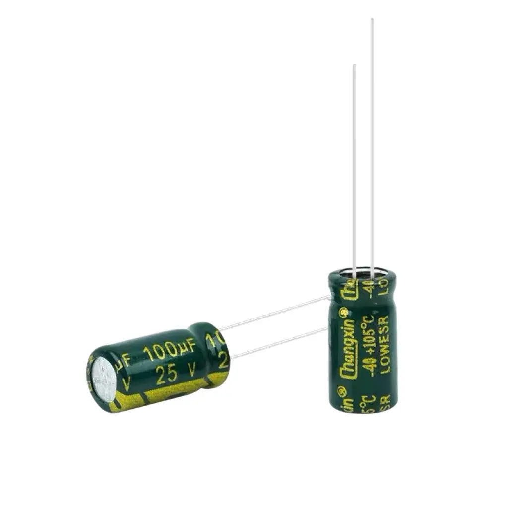 50PCS/LOT 25V 100UF 6*7 high frequency low impedance aluminum electrolytic capacitor 100uf 25v