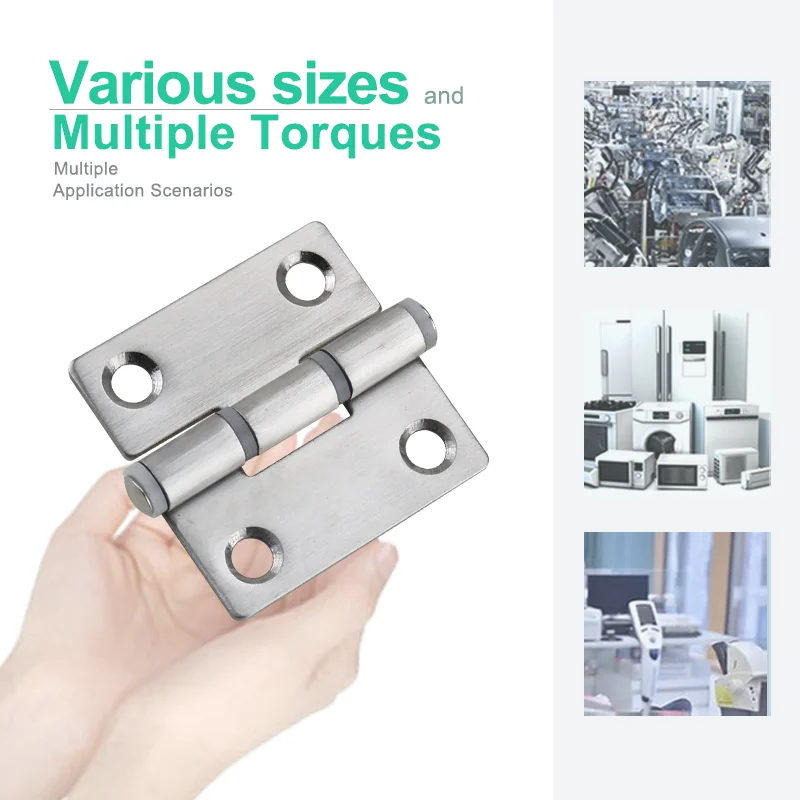 4pcs Butterfly Shaped Rubber Pad Silent Hinge 304 Stainless Steel Mechanical Equipment Cabinet Electrical Cabinet Toolbox