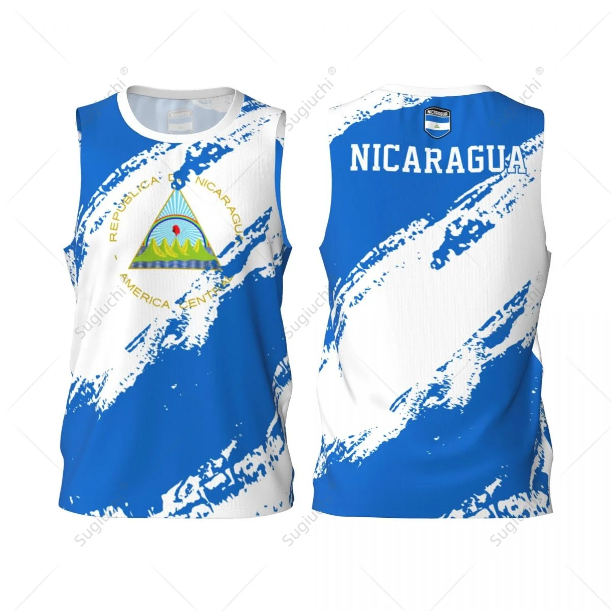 Men Basketball Sports Nicaragua Flag Running Fitness Multifunction Jersey Sleeveless shirt Custom Name Nunber Exclusive