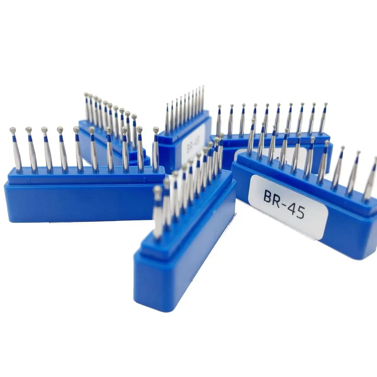 DENILK 10pcs BR TC TF TR Series Dental Diamond Burs High Speed Hand Piece Burs Grinding Drill Bits Dental Polishing Cutting Dent