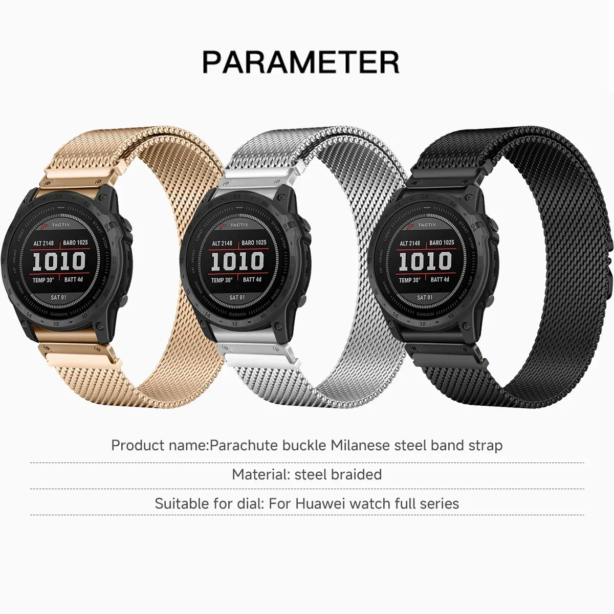 Magnetic Stainless Steel Strap for Garmin Fenix 7X 7 Pro Fenix 6X 6 5X 5Plus Tactix 7 Forerunner 965 955 Quick Fit Bracelet Band