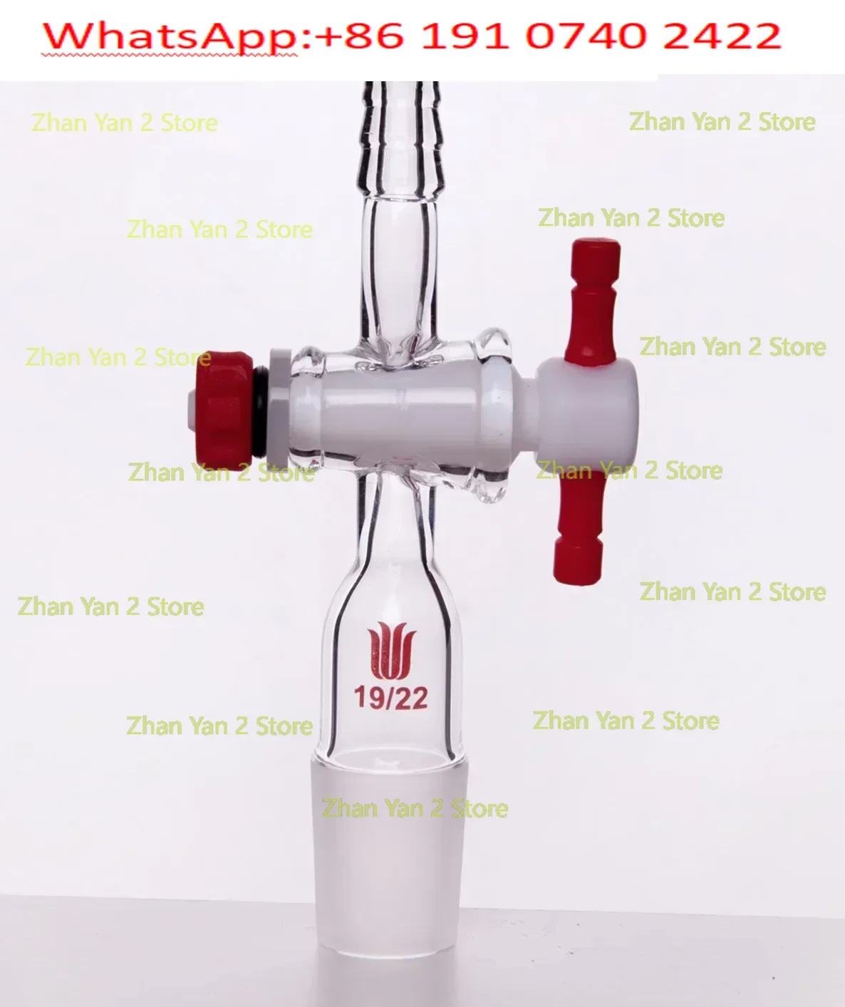 A701922 Straight air extraction joint (PTFE joint door) grinding port 19/22 joint door (mm) 2