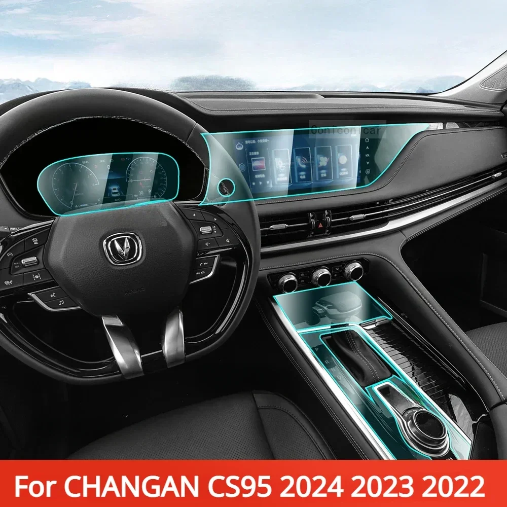 

For CHANGAN CS95 2024 2023 2022 Accessories interior film transparent TPU PPF Gear Panel Center Console Anti-scratch Sticker
