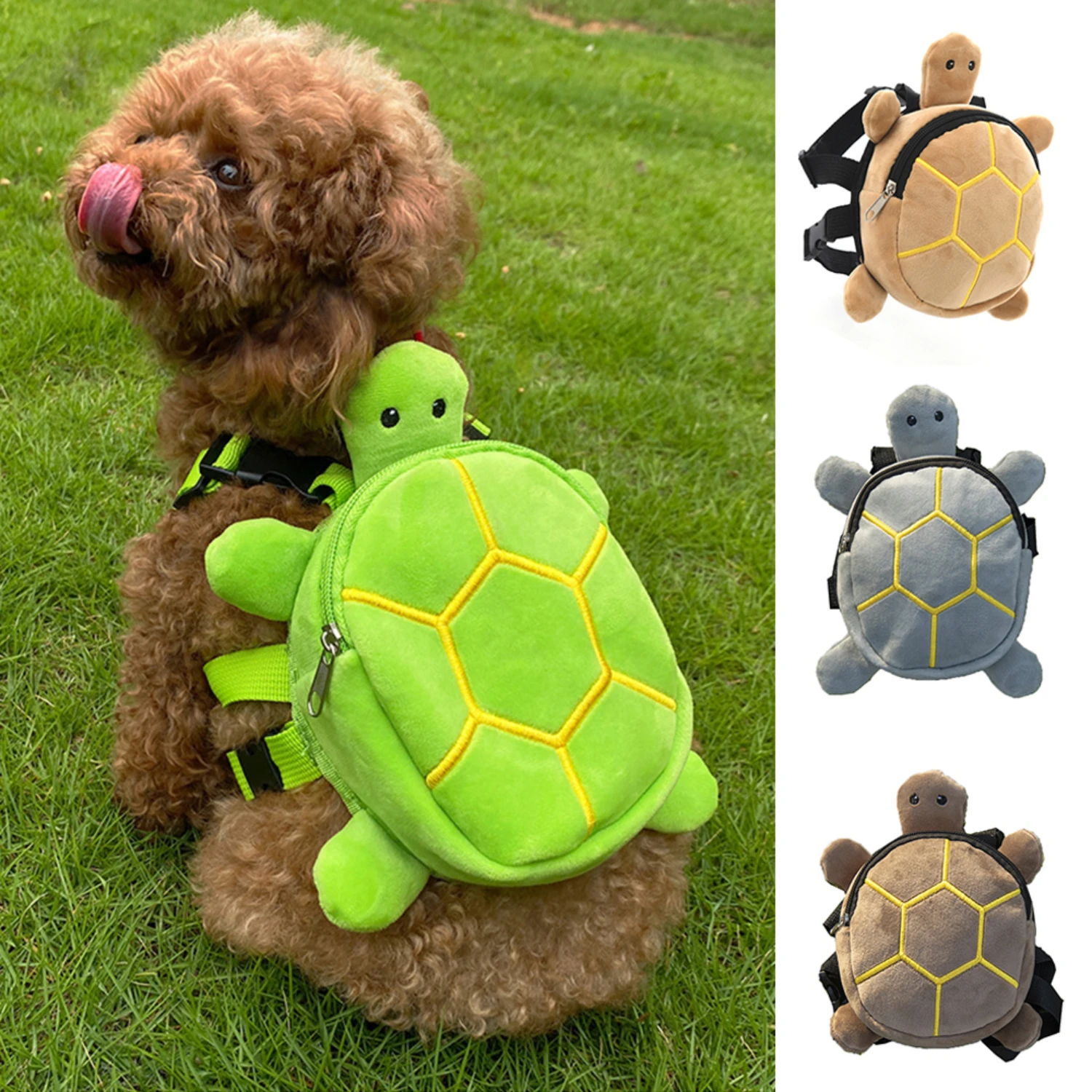 

Adorable, innovative pet backpack for small dogs and puppies, perfect for outdoor adventures. Large capacity, turtle-shaped desi