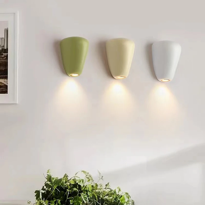 mini atmosfera sconce para cabeceira escadas corredor sala de estar restaurante lampada de parede verde bege branco resina 3000k 01