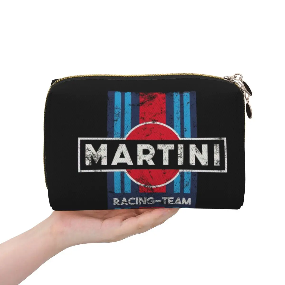 Martinis Race Sportscar Motor Racing Women Cosmetic Bags Travel Makeup Organizer Pouch Toiletry Storage Dopp Kit Box