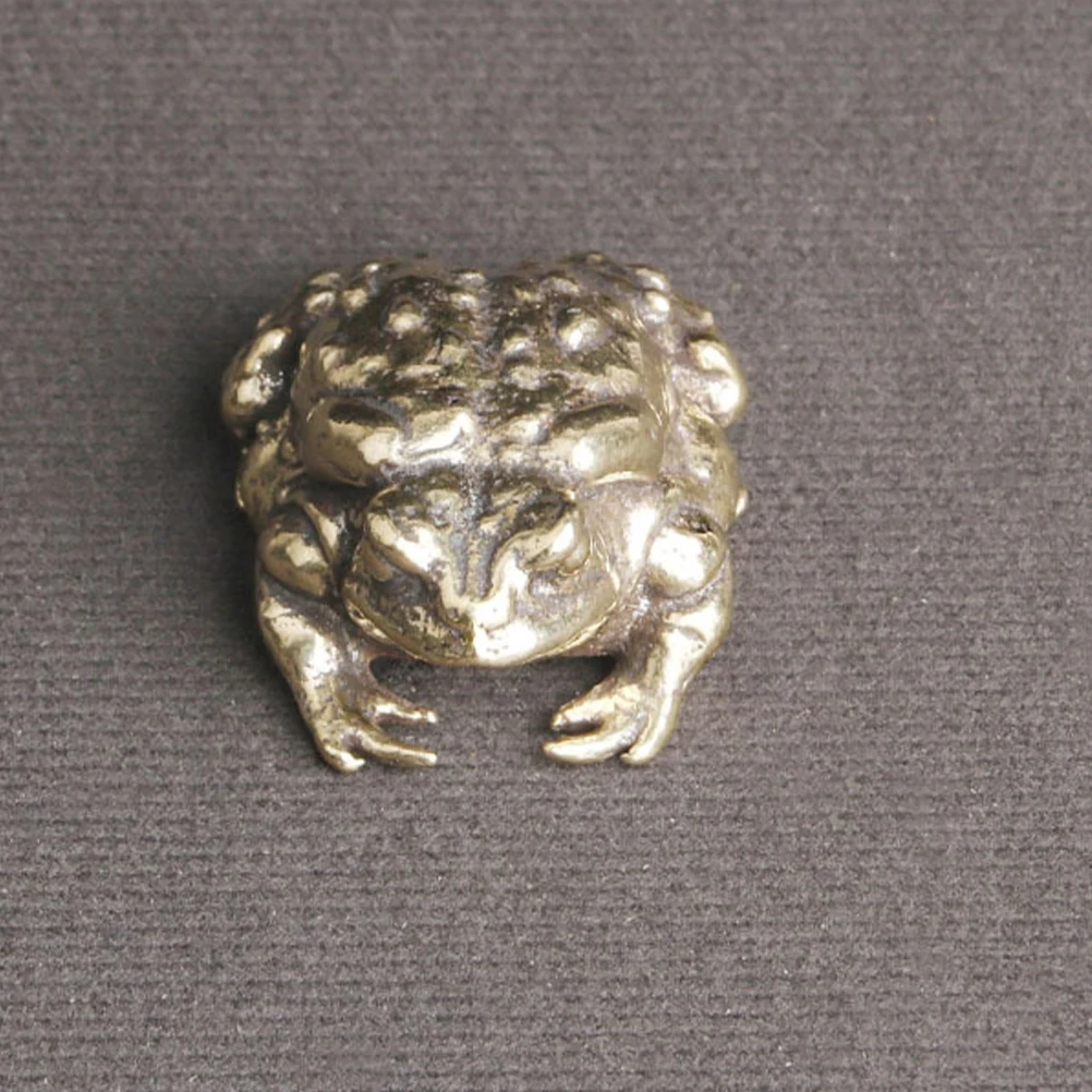 

Brass Toad Handcraft Vintage Desktop Decor Wealth Ornament for Home Office Brass Craft Decor Wealth Ornaments