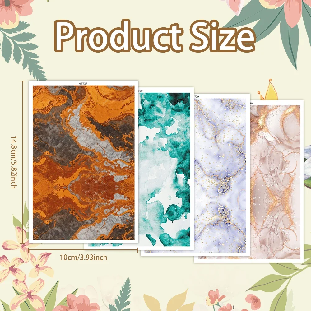 زهرة الرخام نمط بوليمر كلاي نقل الألوان المائية ورقة النقش الطباعة النمذجة ورقة السيراميك الحرفية الفخار صنع أداة #3