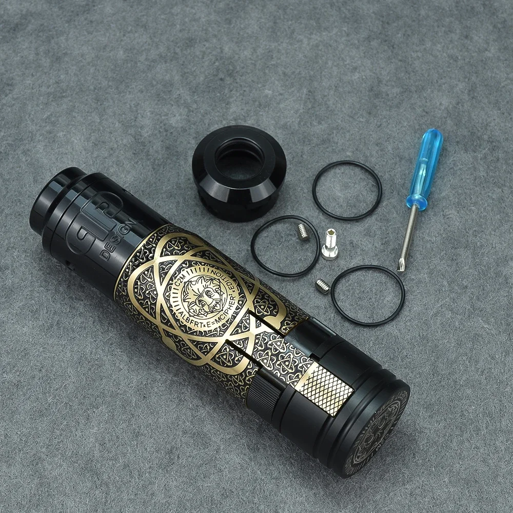 Wolfcoolvape MK2 Mechanical Mod Brass Body with QP KALI V2 RDA Cipher CipherSkull Style 18650 Battery Vape Mod Kit