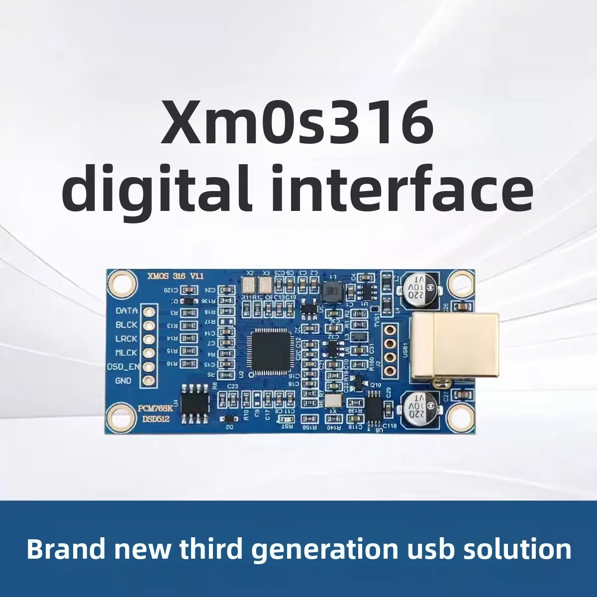 KYYSLB XMOS XU316 อินเทอร์เฟซดิจิตอล USB รองรับ DSD512 ใช้งานร่วมกับ Amanero sub card sinking gold 4 ชั้น PCB