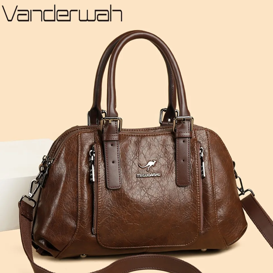 

Повседневные двухслойные сумки-тоут из высококачественной масляной кожи для ежедневных поездок, женские сумки через плечо, сумки для мам