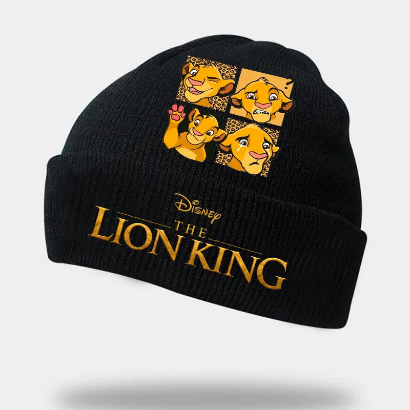 

2024 The Lion King Simba Printed Hat Winter Warm Child Hat Knitted Cap Beanie Hat Girls Boy Stretch Knitted Crochet Beanies Hats