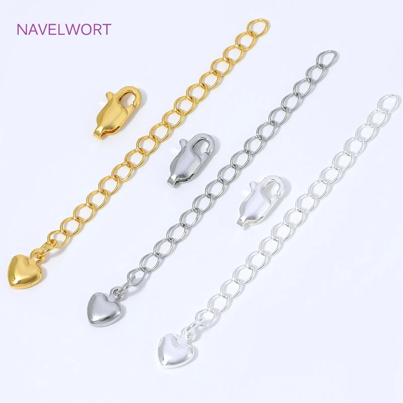 5/10Pcs/Lot 18K Gold Plated Extension Chain For Jewelry Making,Brass Tail Chain Connectors,DIY Bracelet Necklace Accessories - view 6