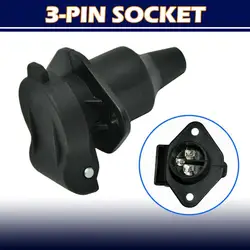 1/2pcs Trailer Plug Socket Adapter RV Power Cord Socket Connector To 3-pin DIN Socket DIN Interface 9680 Truck 3-pin 72575 M7G4