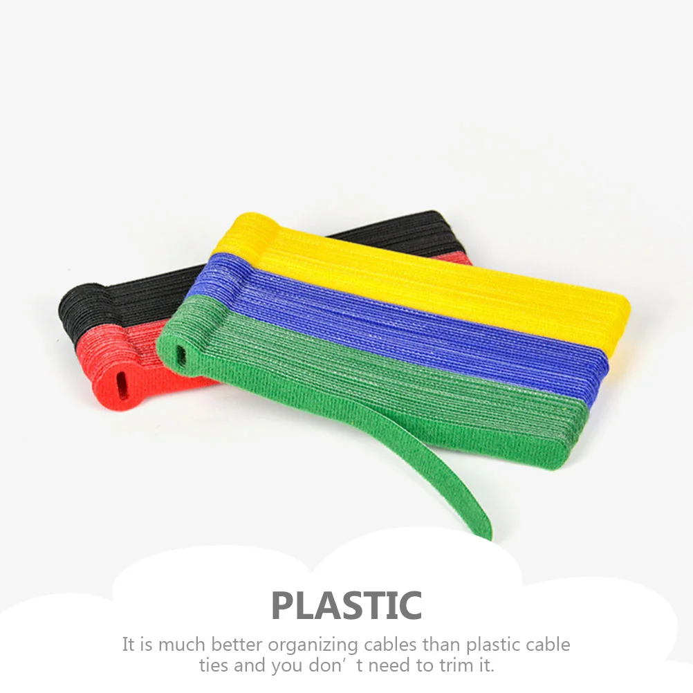 50 Pcs Wire Strap Mouse Cable Organizer Ties for Cord Management Nylon Fastener Desk