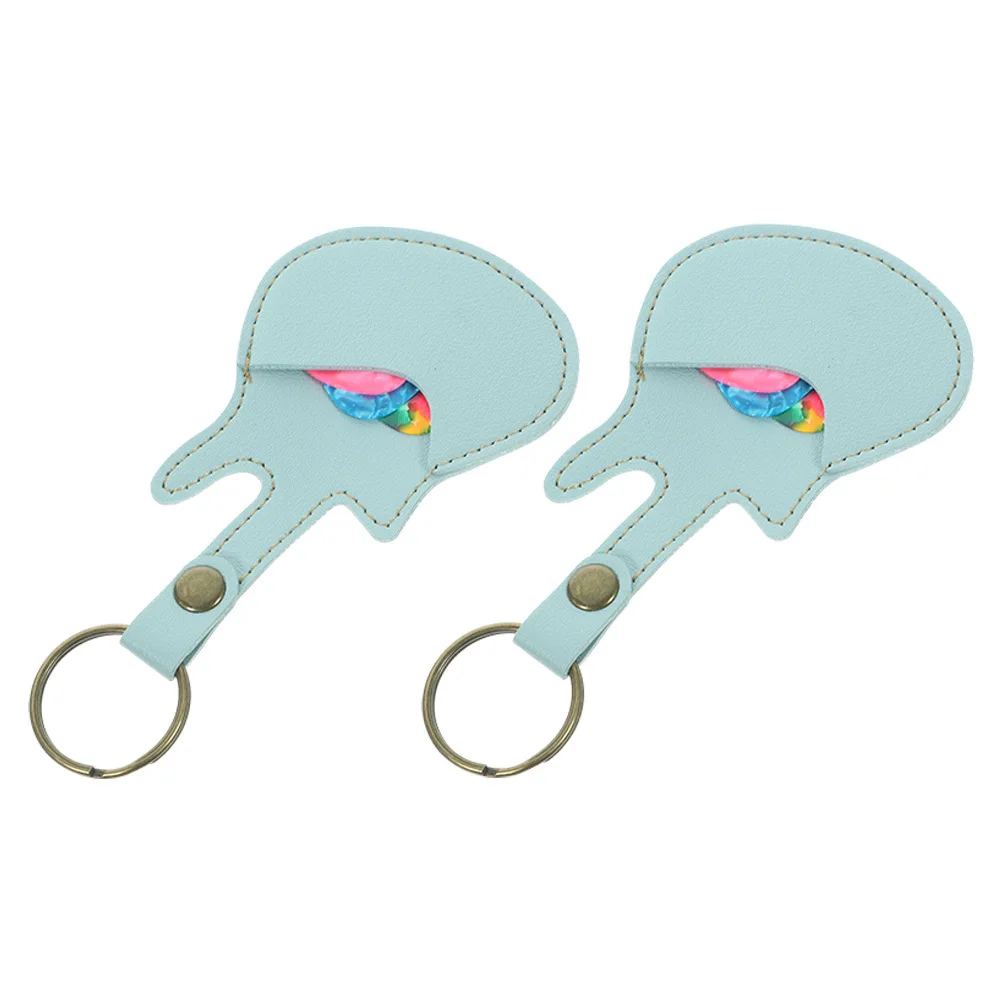 

1Set Guitar Picks Carrying Case Storage Bag Light Weight PU Material Portable Keychain for Acoustic Electric Bass Folk Guitar