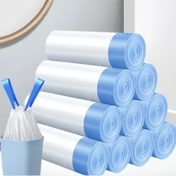 5/10 Rolls 150Pcs Drawstring Garbage Bag Thickened Garbage Disposal Bag Kitchen Waste Bag Toilet Trash Storage Bag Weighing 10kg