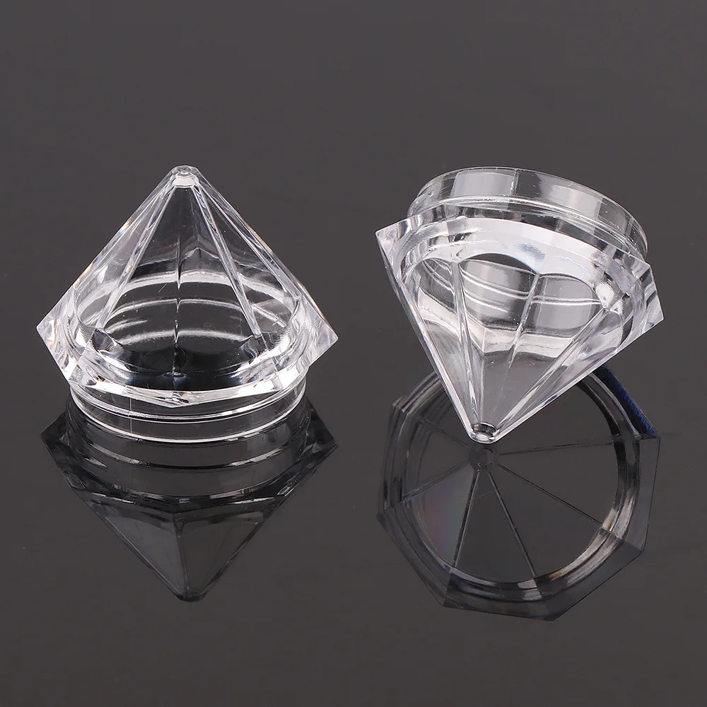 New Arrival 5g Empty Clear Jars Diamond Shape Accessories Nail Art Tins Mini Sample Bottle