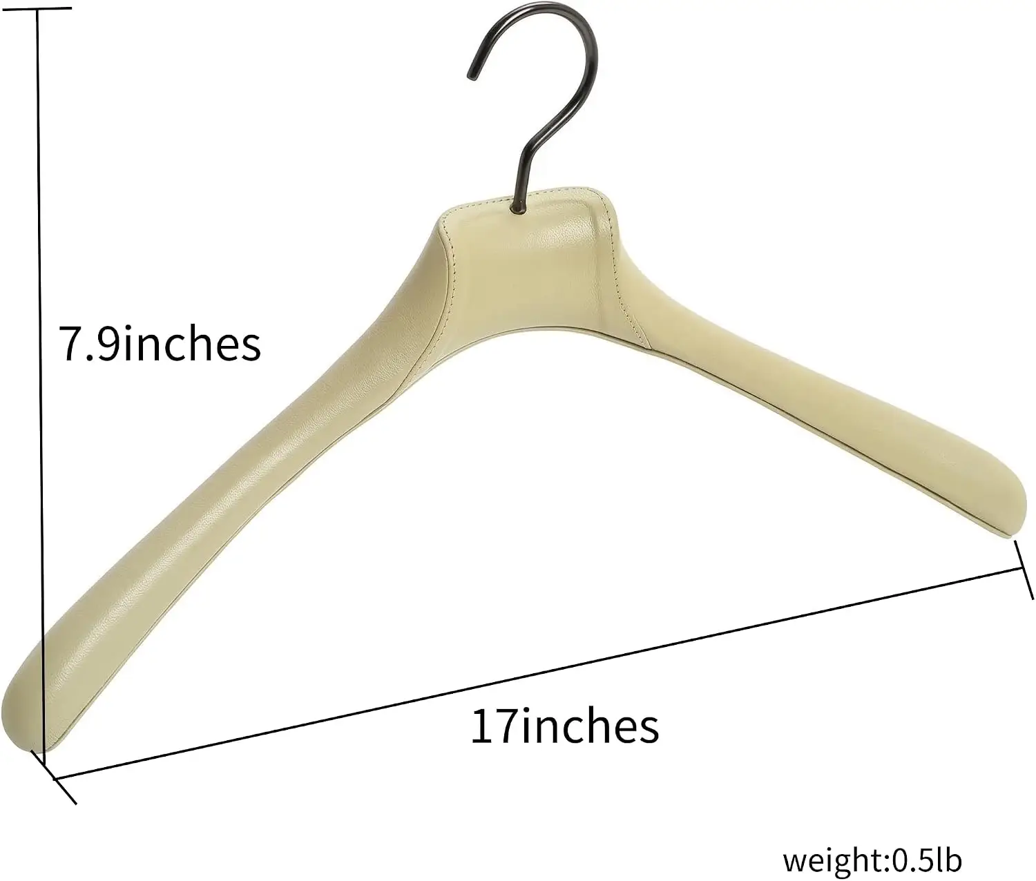 Premium Leather Suit Hangers, Wide Shoulder Coat Hangers with Heavy Duty Metal Hook, Non-Slip Hand-Stitched Luxury Garment Care