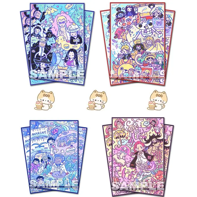 60pcs/set One piece Q-version Card Sleeve Oka Shichibukai OPCG PTCG Anime Game Collection Card Protective Cover Gift 67x92mm