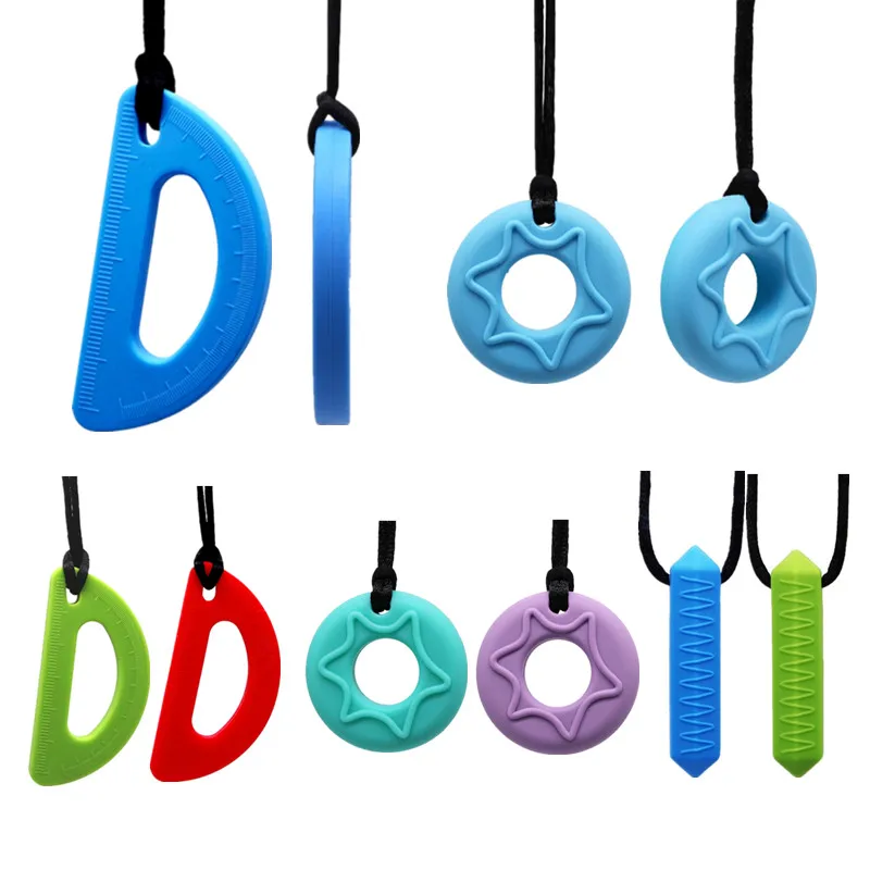 

BPA Free Silicone Baby Sensory Teether Necklace for Adults Children Autism ADHD Special Needs Teething Toys Newborn Chewing Teet