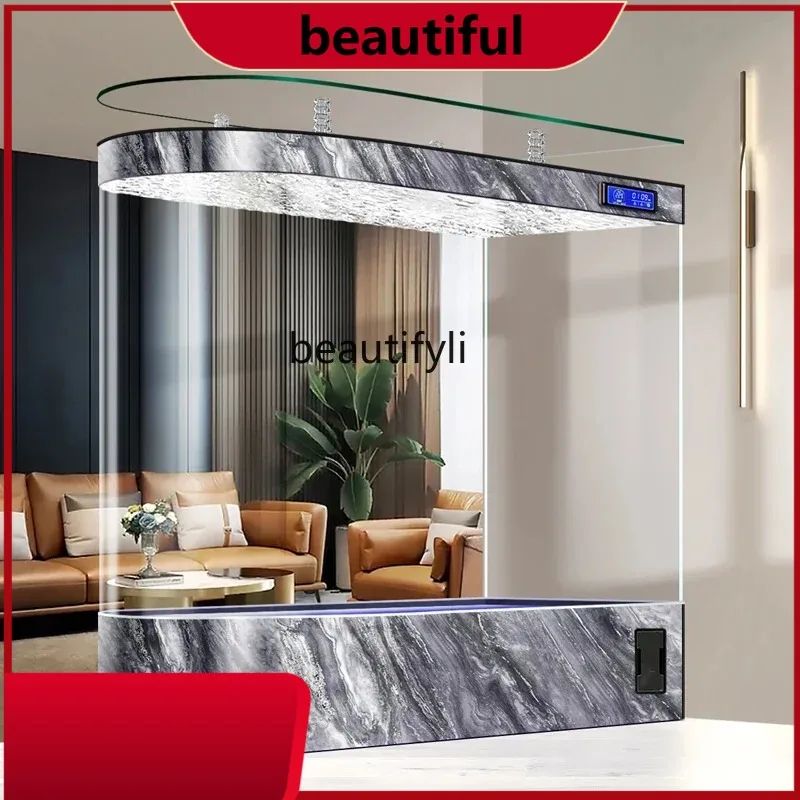 

H Living room household fish tank floor screen partition new glass tropical fish aquarium H