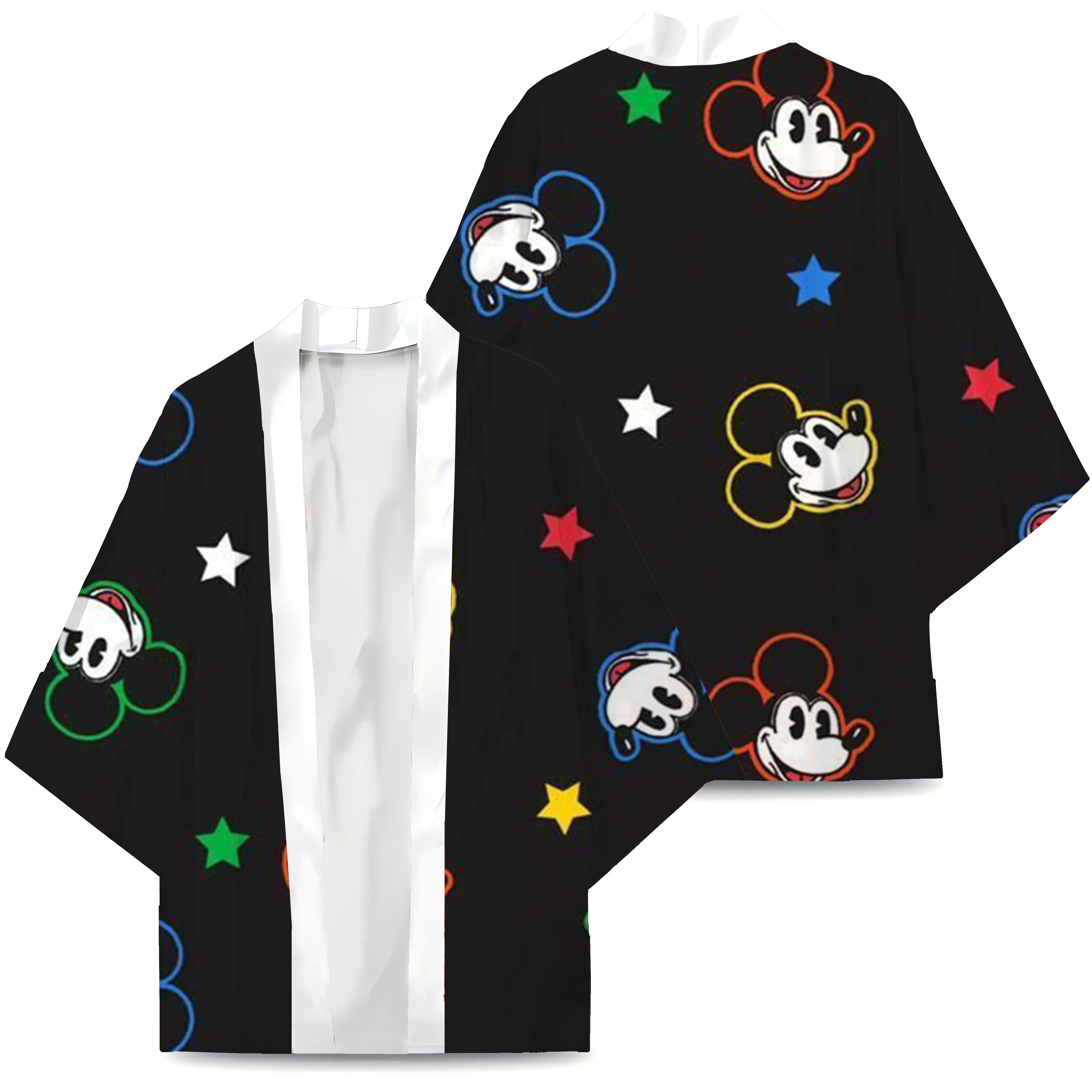 Kimono Japonais Respiré pour Homme, T-shirt Minnie Mouse, Cosplay, Pyjama Imprimé, Vêtements, Cardigan, Chemises Disney