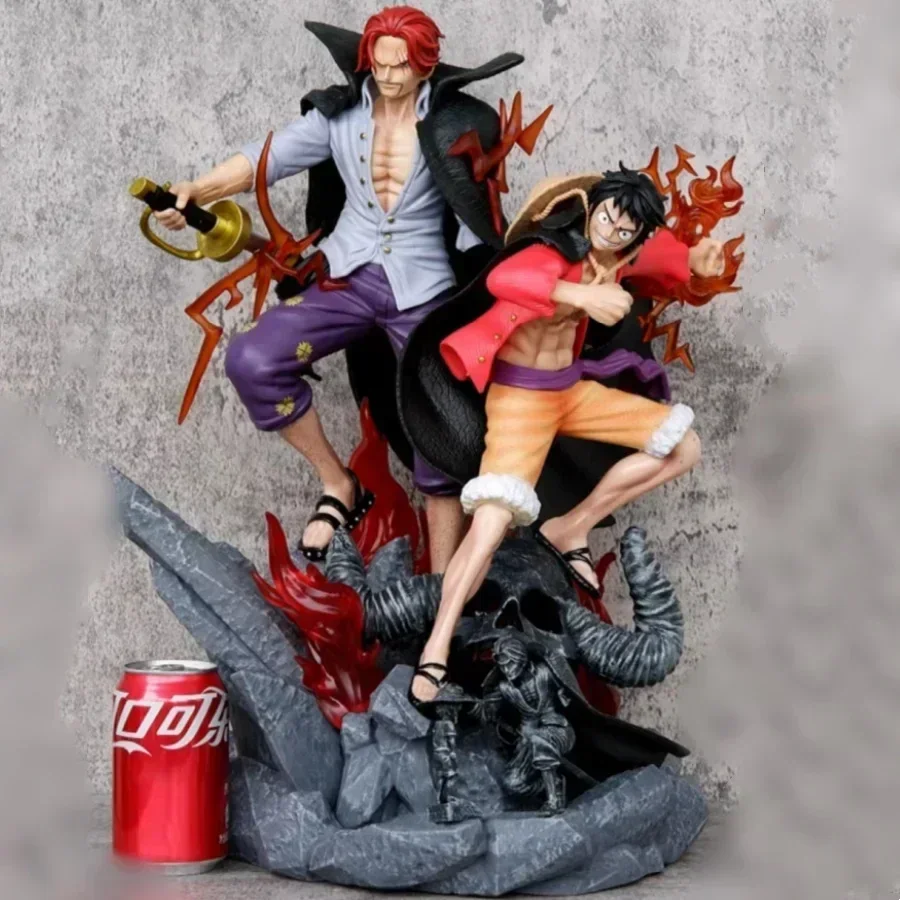 One Piece Gk Inheritance And Bonds Luffy Red Hair Shanks Luminous Figures Statue Animation Peripherals Model Ornaments Toys Gift