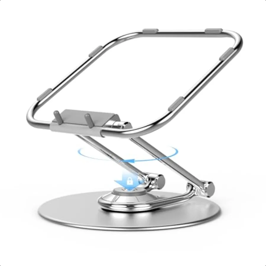 

Fixable Adjustable Laptop Stand with 360 Rotating Base Ergonomic Laptop Stand for Easy Storage Foldable Laptop Riser Compatible