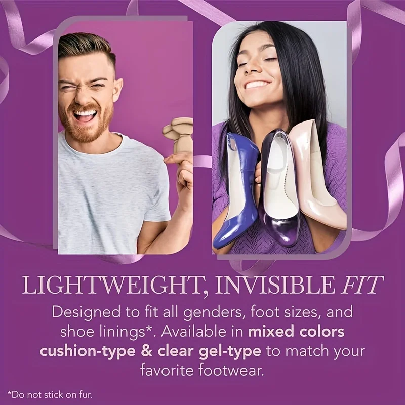 8 أزواج (16 قطعة) مقابض كعب سيليكون - وسائد كعب غير قابلة للانزلاق للأحذية النسائية، نعال مريحة للأحذية الكبيرة، لون طبيعي