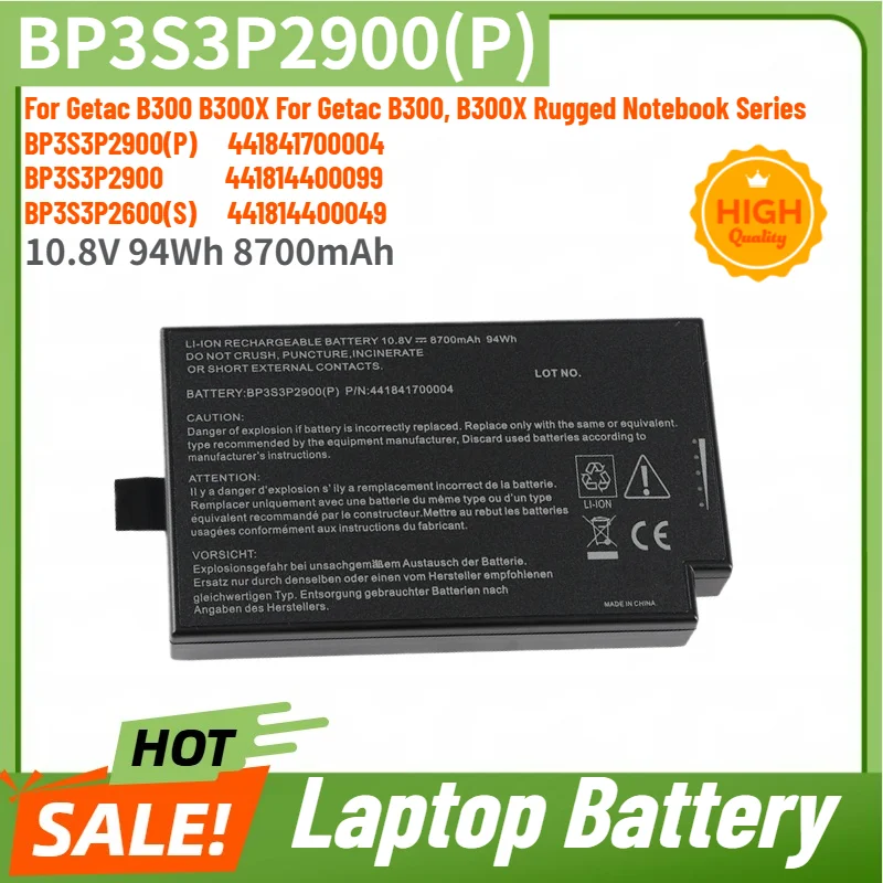 BP3S3P2900(P) High Quality Laptop Battery 10.8V 94Wh 8700mAh For Getac B300 B300X For Getac B300, B300X Rugged Notebook Series