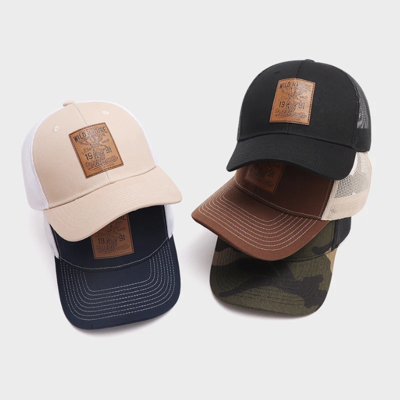 Four Seasons Mesh Baseball Caps Unisex Deer Icon Trucker Cap for Women Men Outdoor Portable Hunting Hiking Fishing Sunscreen Hat