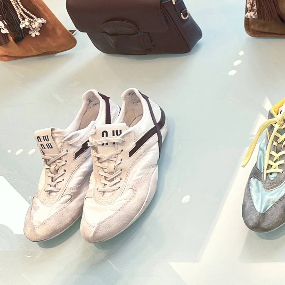 NIGO-Baskets rétro en daim pour femmes, chaussures à lacets décontractées, patchwork, mode jeune et vibrante, tendance printemps 2025, # NGSH1283