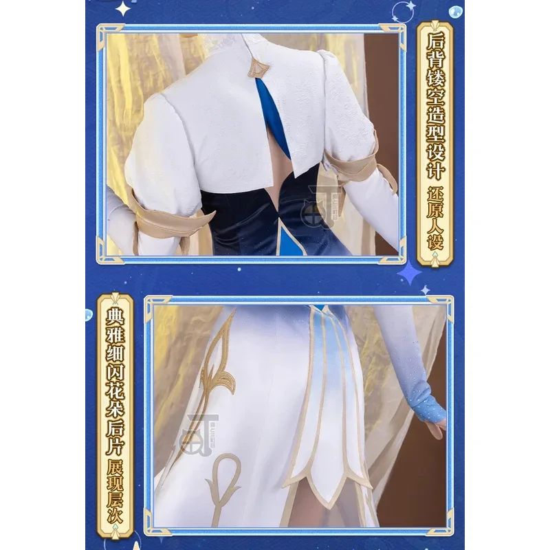 Focalors Jogo Yuanshen Impact Cosplay Peruca Natal Halloween role-playing Suitsa;k6;8',