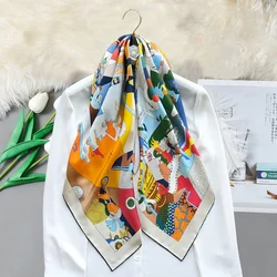 Fashion Prints 100% Silk Scarf Neckerchief Shawl 35