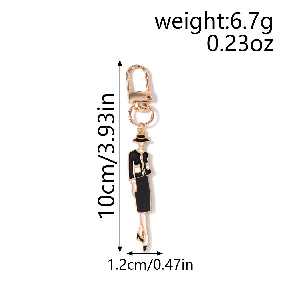 Aihua Modischer Eleganter Damen-Schlüsselanhänger, Emaille-Hut-Taschen-Schlüsselring für Mädchen, Tolles Geschenk, Rucksack-Taschenanhänger, Handgefertigter Schmuck – Detail 7