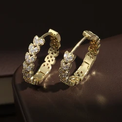 ZAKOL Elegant Micro Paved Zircon Big Hoop Earring for Women Luxury Bridal Wedding Engagement Party Jewelry