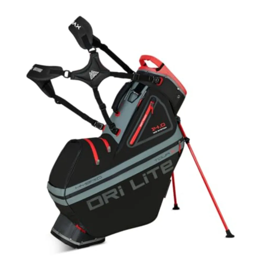 

Сумка для гольфа Dri Lite Hybrid Tour 2: легкая, гибридная конструкция с тележкой, 14-секционный разделитель, водонепроницаемый материал, карман для охлаждающего контейнера